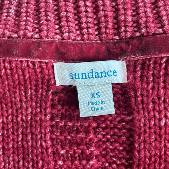 Sundance Boho Cable Knit Cardigan Coat Fringe Wool Cotton Blend, Women's XS - Picture 8 of 15